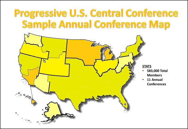 Progressive Central Conference Map with stats
